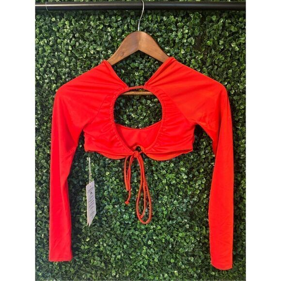 We are HAH Hot as Hell Keep It Up Swim Top Sz Small Red NWT - Picture 4 of 7